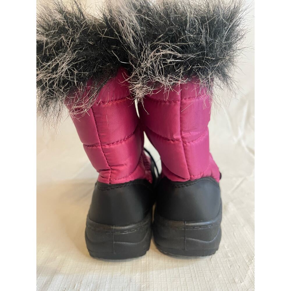 Girl's Toddler Size 10 Snow Winter Boots EUC Pink Black Adorababy - Picture 5 of 6